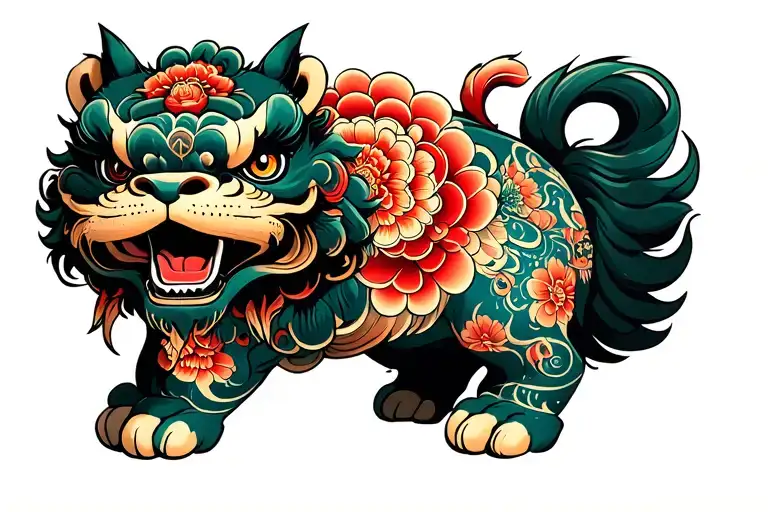 foo dog tattoo design idea