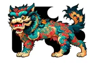 foo dog tattoo design idea