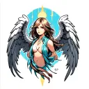 arc angel falling tattoo design idea