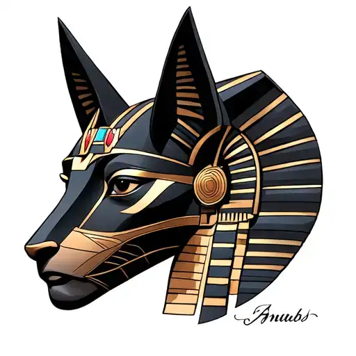 anubis egiptian god tattoo design idea