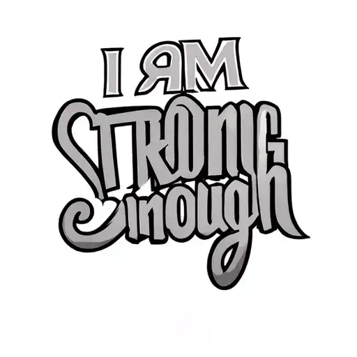 i am strong enough symbol tattoo design idea