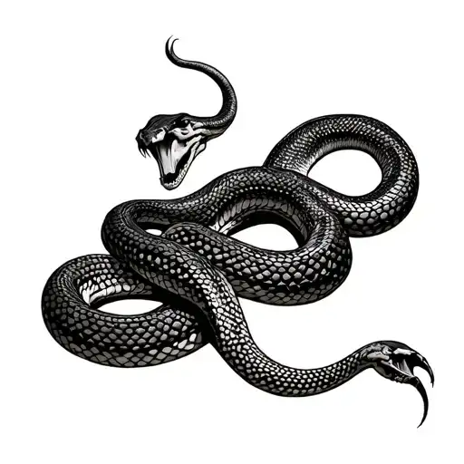 snake skeleton tattoo design idea