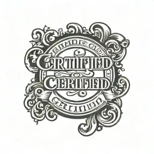 The word Certified But spelled with the symbol for cents and the D replaced with the triple d logo of Dallas   tattoo design idea