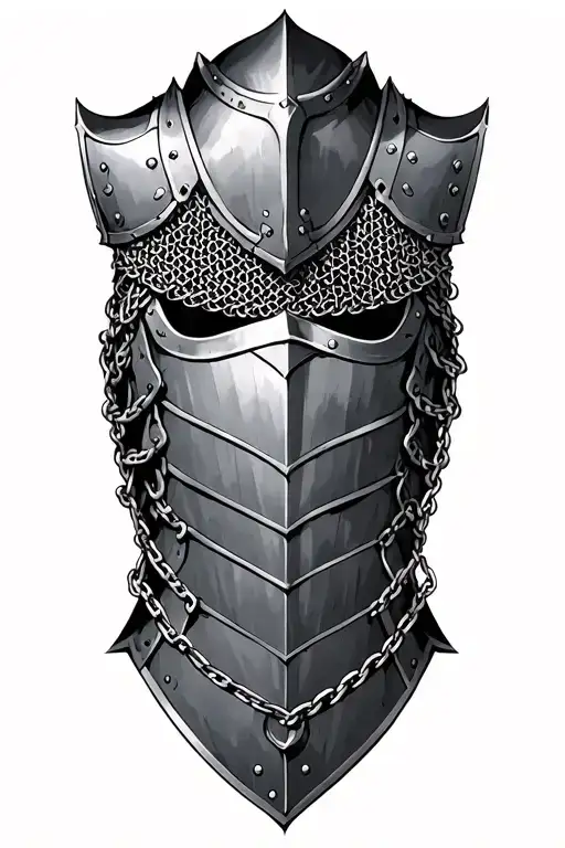 knights armor including chain mail tattoo design idea