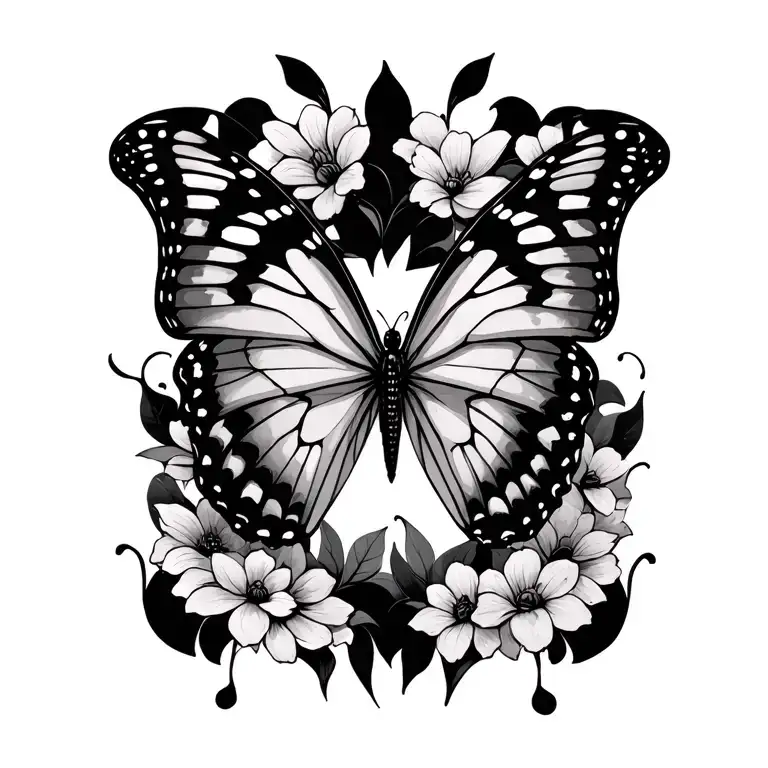 bring me the horizon butterfly resting tattoo design idea