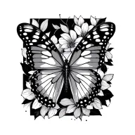 bring me the horizon butterfly resting tattoo design idea