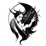 Angel and Devil tattoo design idea