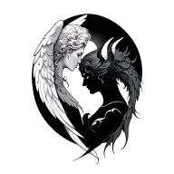 Angel and Devil tattoo design idea
