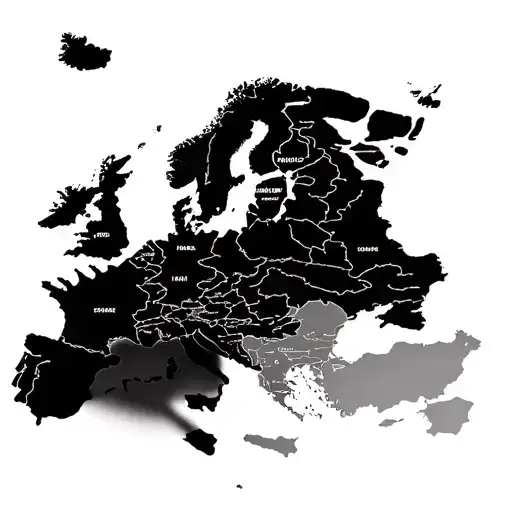 scania 142, Europe map incorporated tattoo design idea