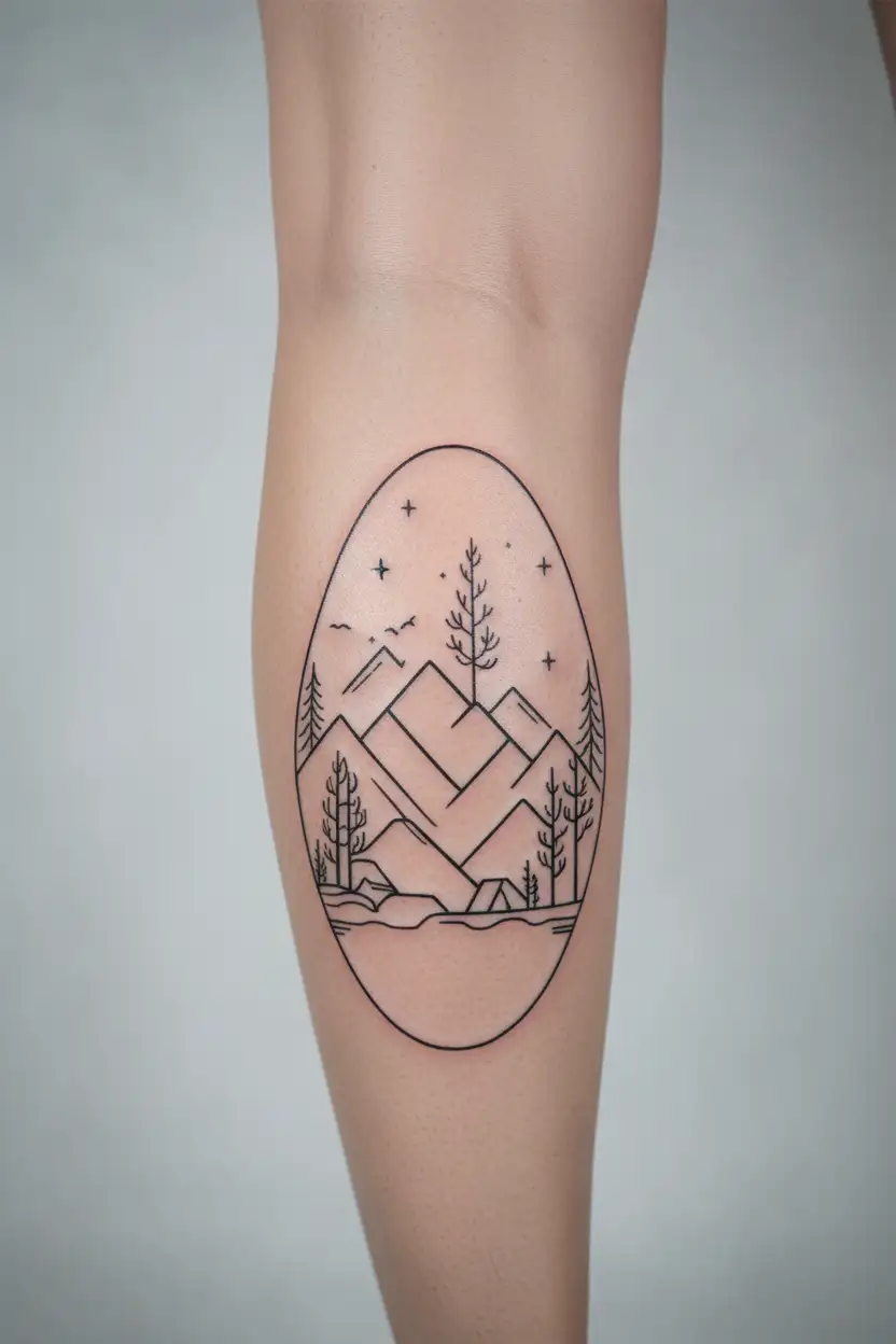 Small tattoo which would symbolize "friluftsliv", "outdoor life", "self-belief", "connection to nature" tattoo design idea