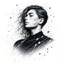 person made of stardust trailing tattoo design idea