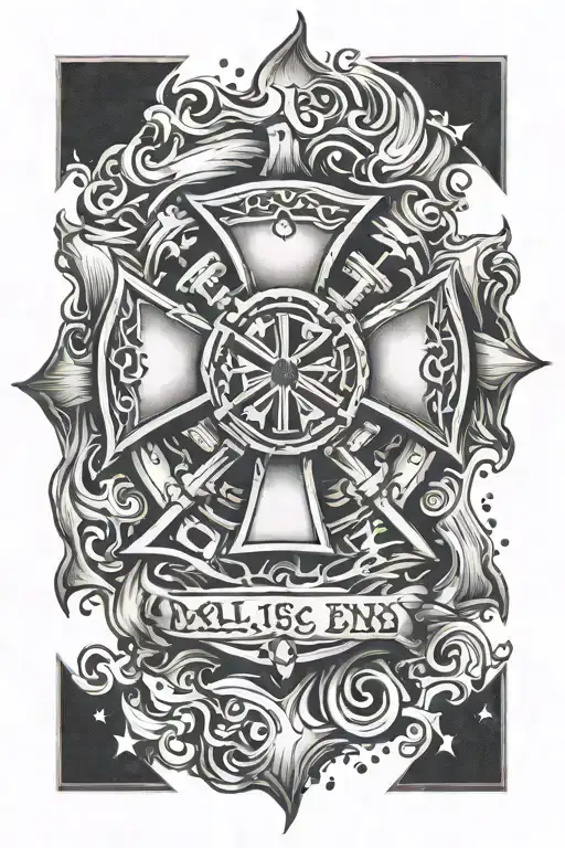 maltese cross fire ems rescue brotherhood tattoo design idea