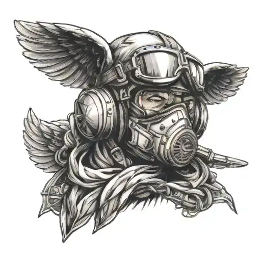 aviator tattoo design idea
