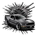 ford mustang tattoo design idea