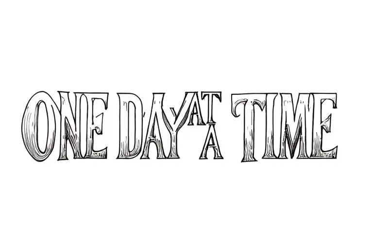 "One Day at a Time" Arm band tattoo tattoo design idea
