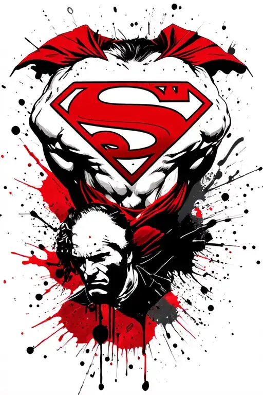 flying superman tattoo design idea