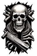 carpenter skeleton tattoo design idea