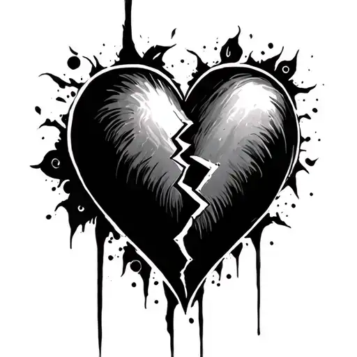 broken heart hope tattoo design idea