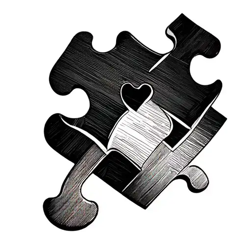 Minimalist fine line tattoo design for the inner forearm, featuring a single puzzle piece with elegant details. Inside o tattoo design idea