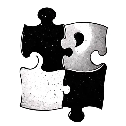 semicolon with top half as a puzzle piece and bottom half normal coma tattoo design idea