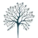 Tree with DNA strand-shaped branches symbolizing life tattoo design idea