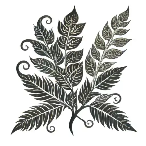 NEW ZEALAND SILVER FERN tattoo design idea