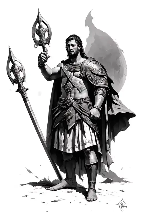 roman warrior tattoo design idea