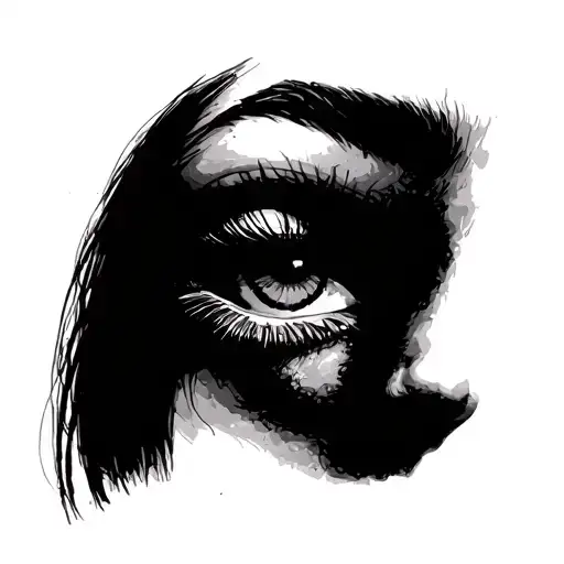 Lucy above eyebrow tattoo design idea