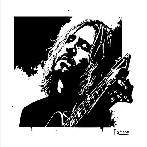 kurt cobain silhouette tattoo design idea