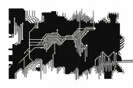 sound wave over an electronic circuit board design tattoo design idea