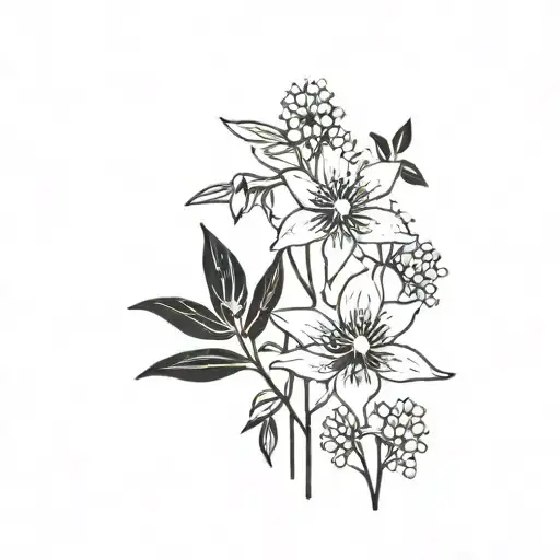 native Australian flowers tattoo design idea