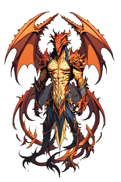 bahamut final fantasy tattoo design idea