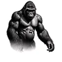 angry silverback gorilla tattoo design idea