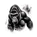 angry silverback gorilla tattoo design idea