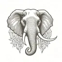 angry elephant head tattoo design idea