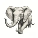 angry elephant head tattoo design idea