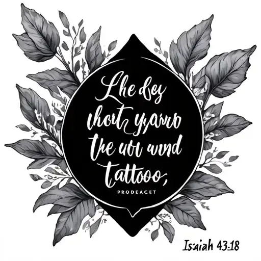 Isaiah 43:18 tattoo design idea