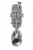 trumpet tattoo design idea