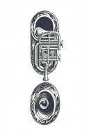 trumpet tattoo design idea