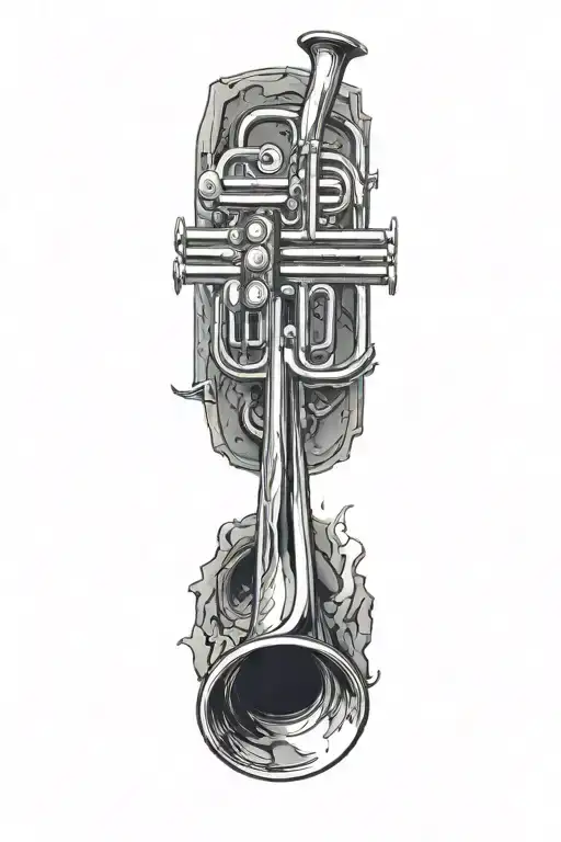 trumpet tattoo design idea
