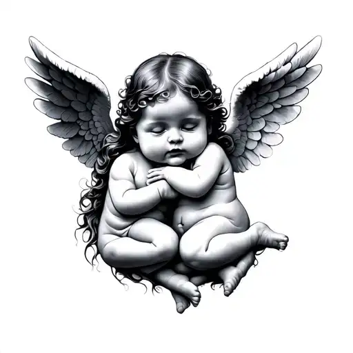 2 Baby Angels tattoo design idea