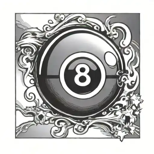 billiards 8 ball tattoo design idea