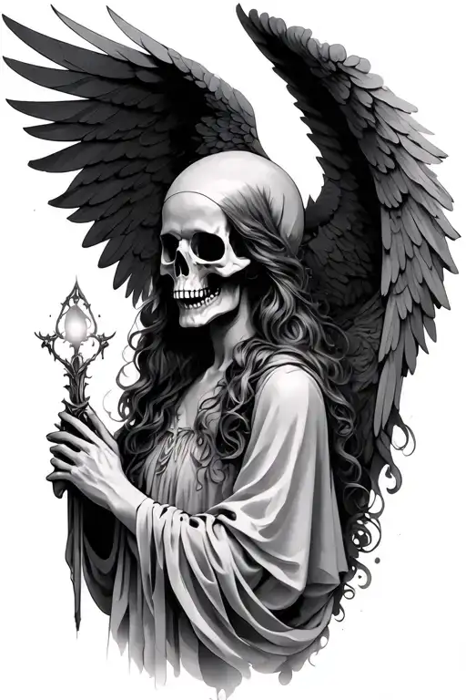 angel of death tattoo design idea