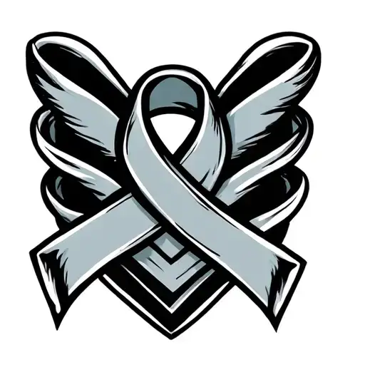 ovarian cancer ribbon wrapped tattoo design idea