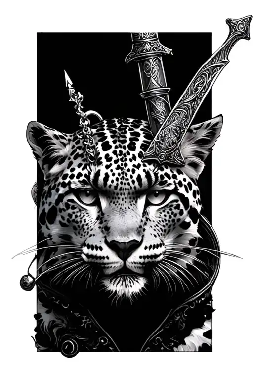 vivienne westwood, snow leopard, sword tattoo design idea