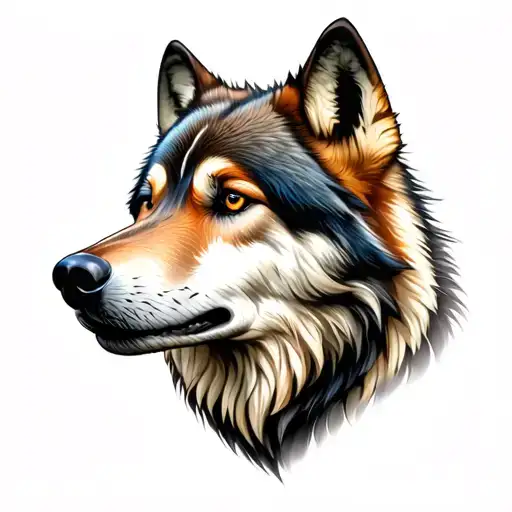 wolf head tattoo design idea
