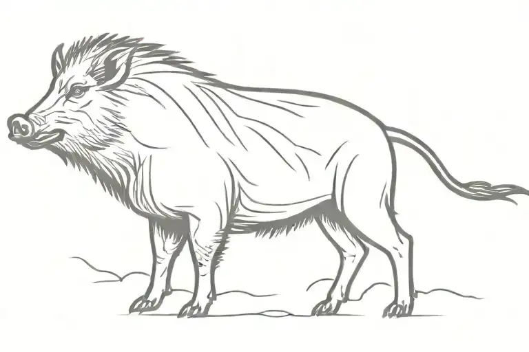 wild boar standing proudly tattoo design idea