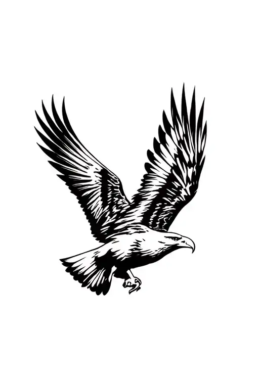 eagle flying tattoo design idea
