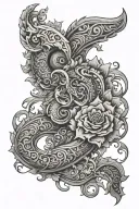 tooled leather sleeve tattoo design idea