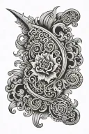 tooled leather sleeve tattoo design idea